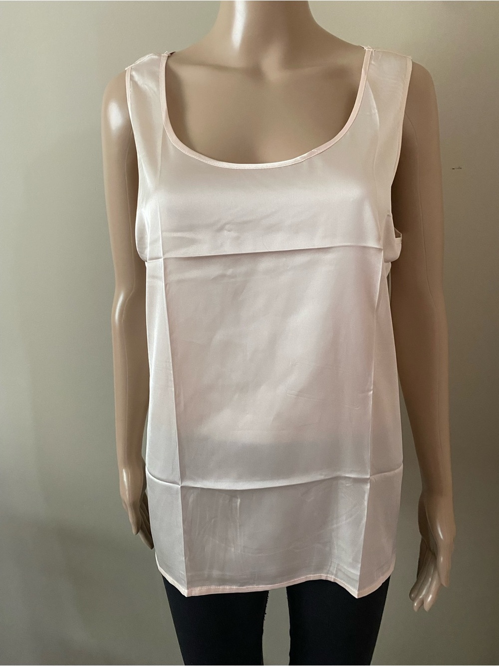 New Zeagoo Pink Satin Scoop Neck Tank Top, women’s large